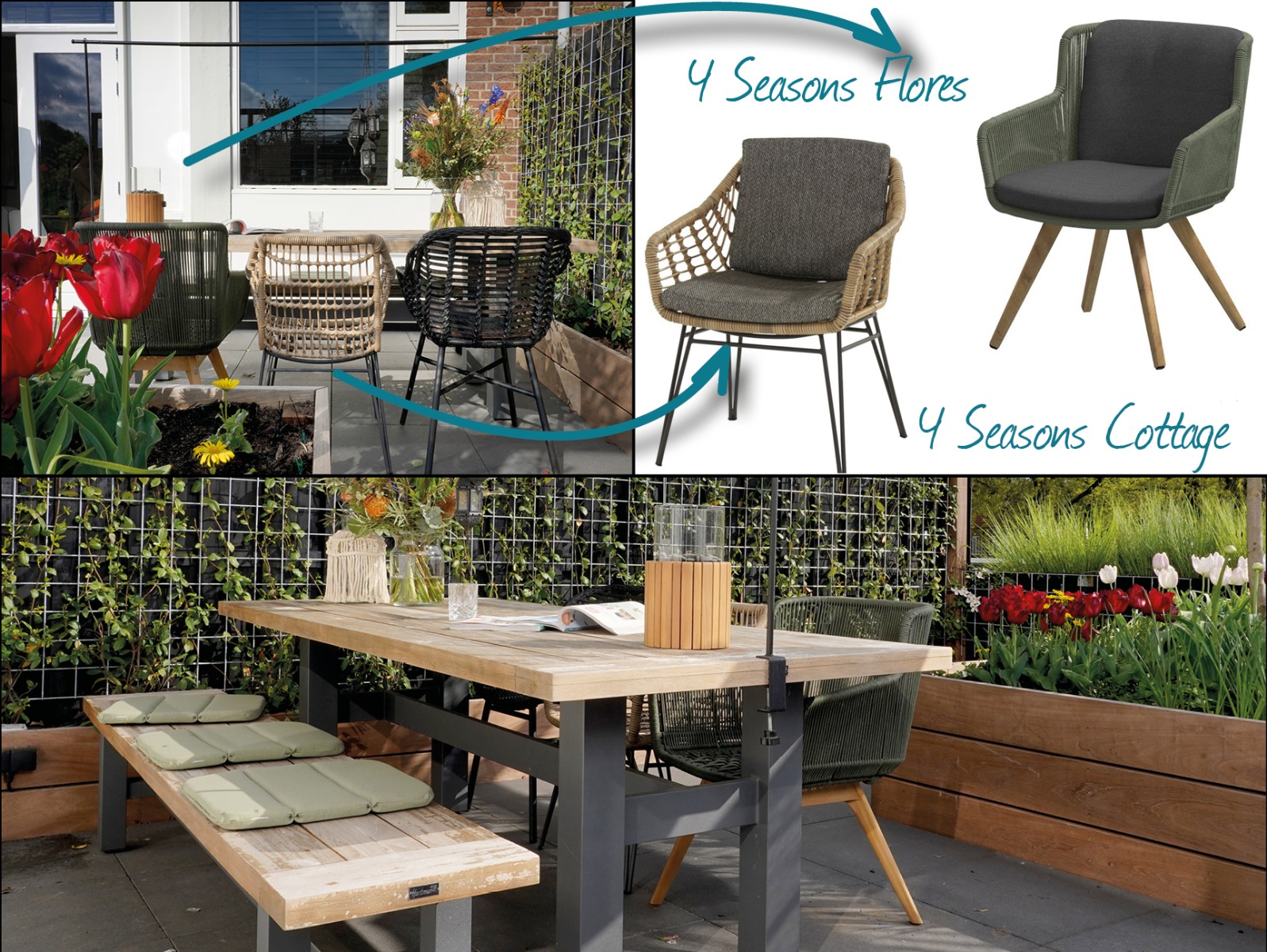 Hartman Yasmani tuin met 4 Seasons Flores & Cottage eetstoelen - Fien Vermeulen - Van der Garde