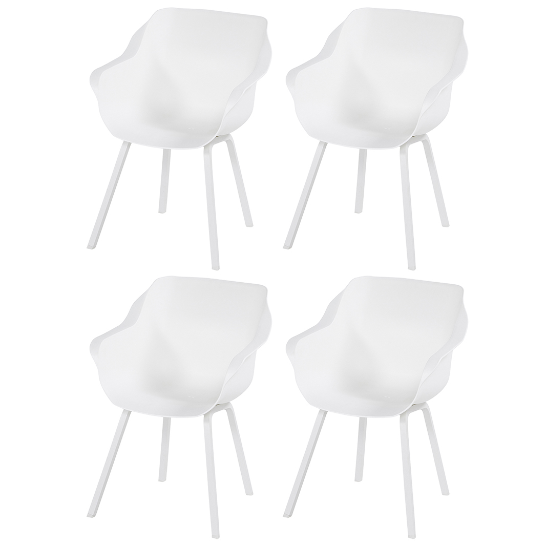 Set van 4 - Hartman Sophie Element dining armstoel - wit
