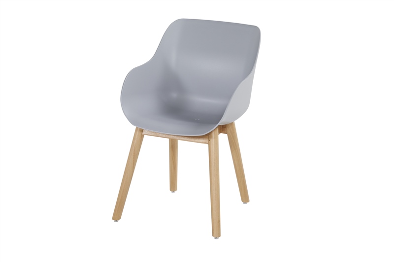 Hartman Sophie Studio Organic stoel - Misty Grey - Teak poot