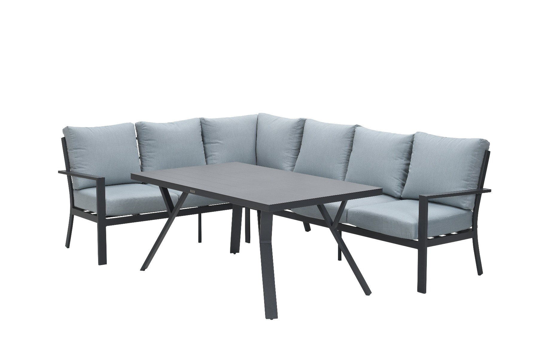 Sergio lounge dining set 3-delig - Links - Carbon black/Mint grey
