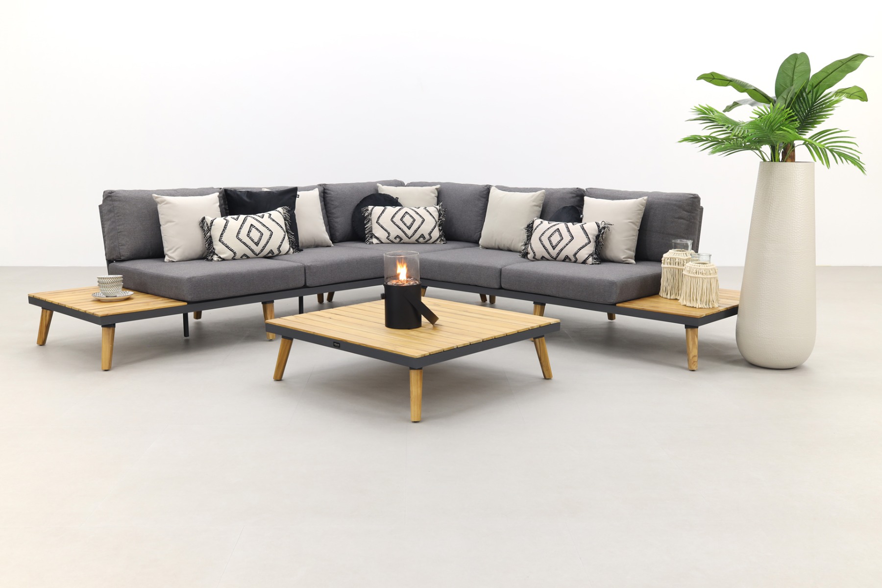 Cordoba loungeset aluminium - teak 4-delig