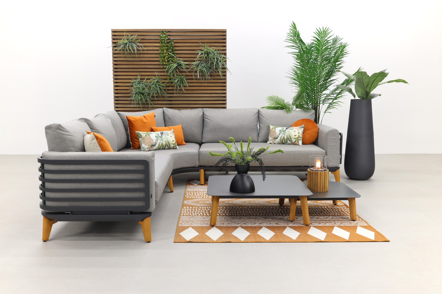 Carmen Aluminium loungeset - donker grijs - 5-delig - Vdgarde.nl