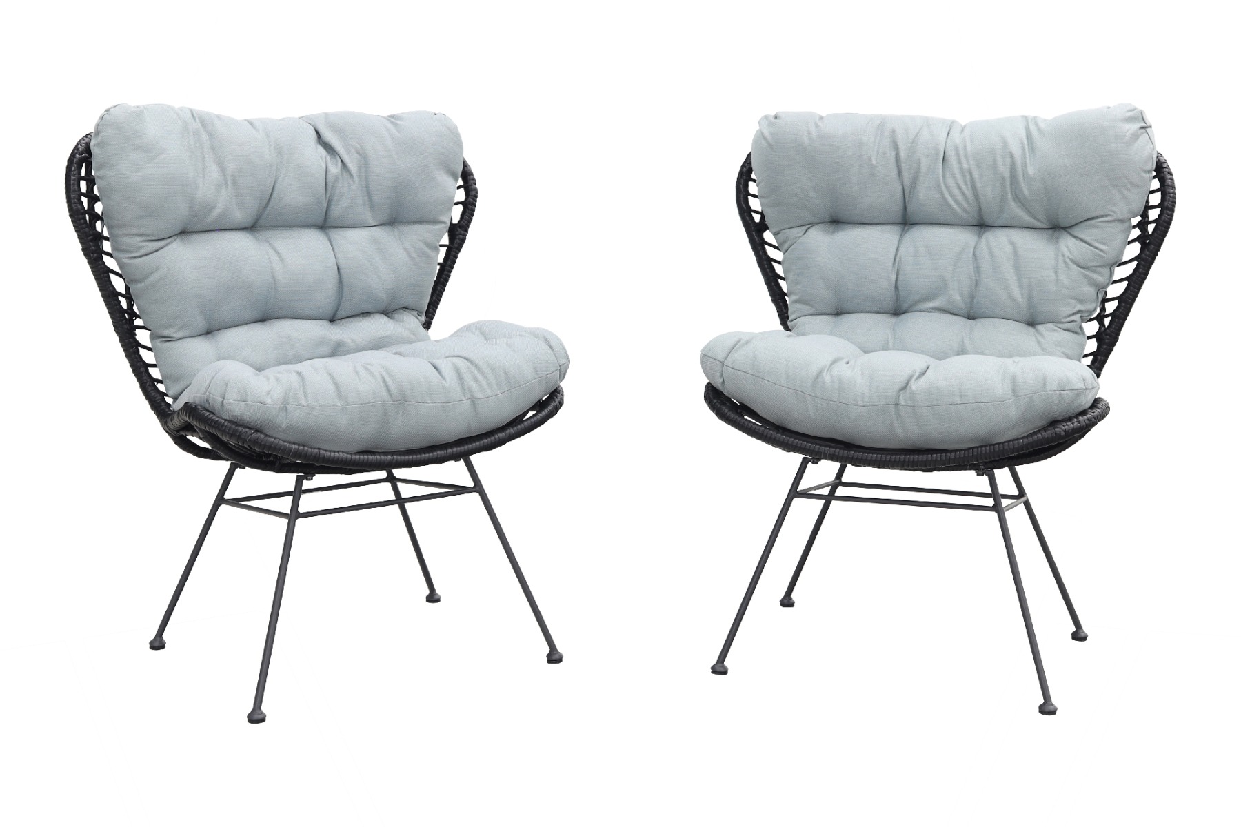 Libelle retro loungestoel - set van 2 - zwart OP=OP