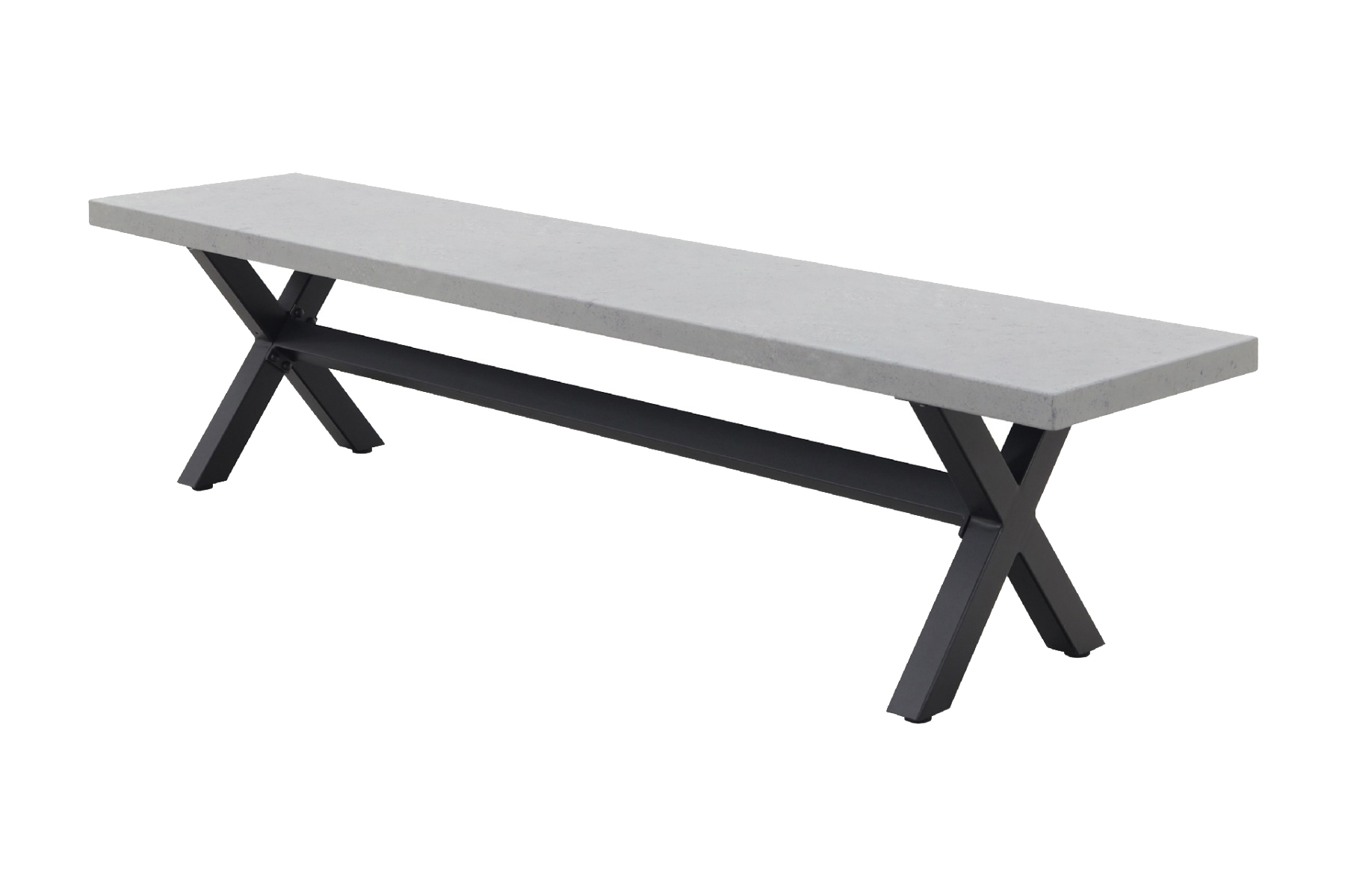 Verona betonlook tuinbank - 190 cm. - Matt Black
