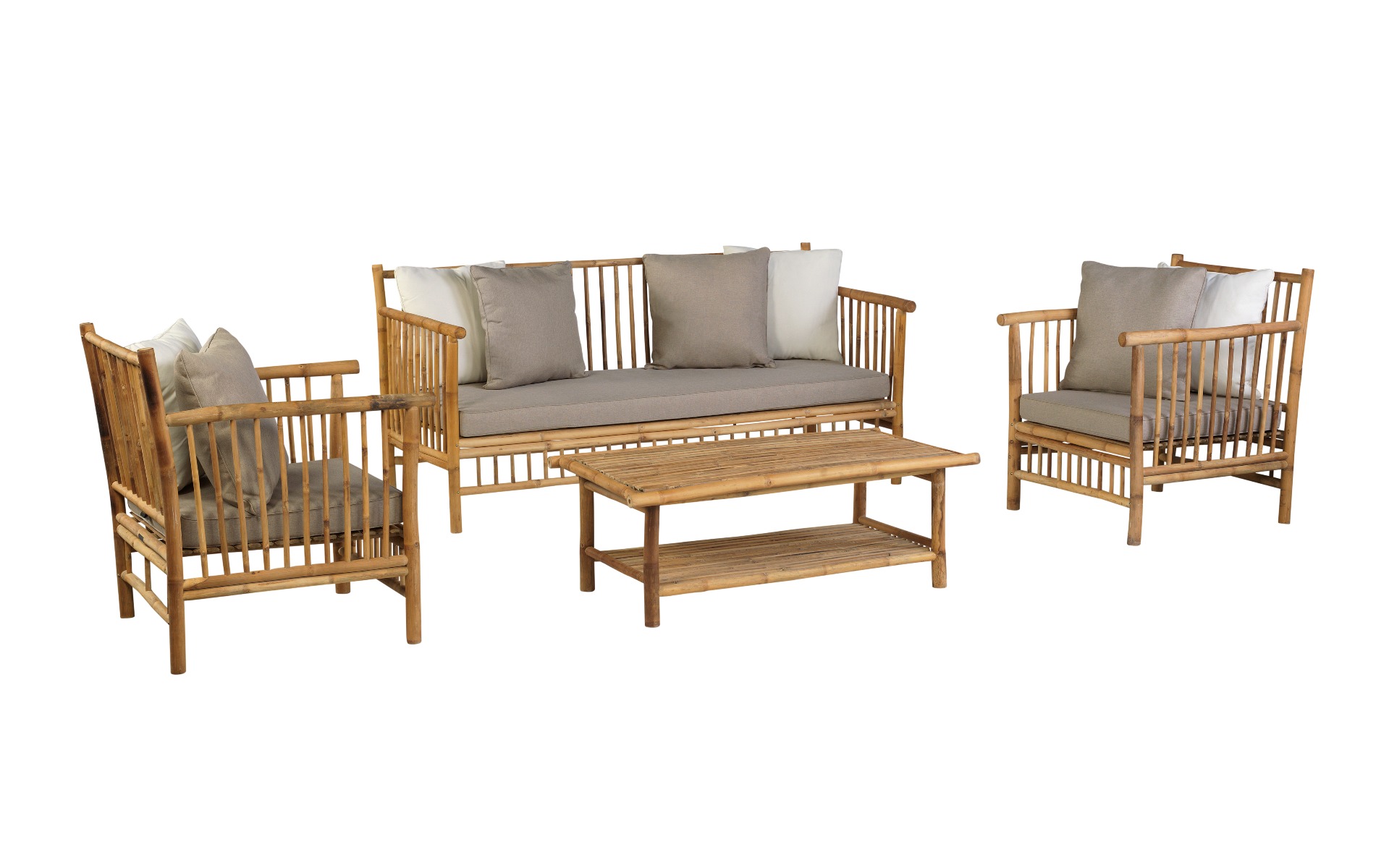 Exotan Bamboo stoel-bank loungeset 4-delig