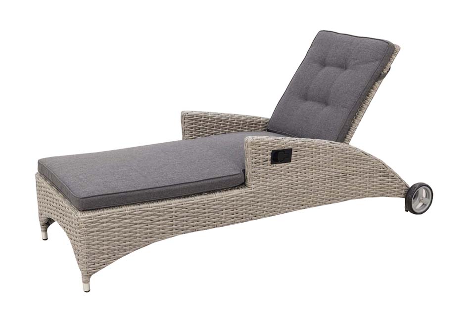 Wicker met wielen - Buffalo - white grey - vdgarde.nl