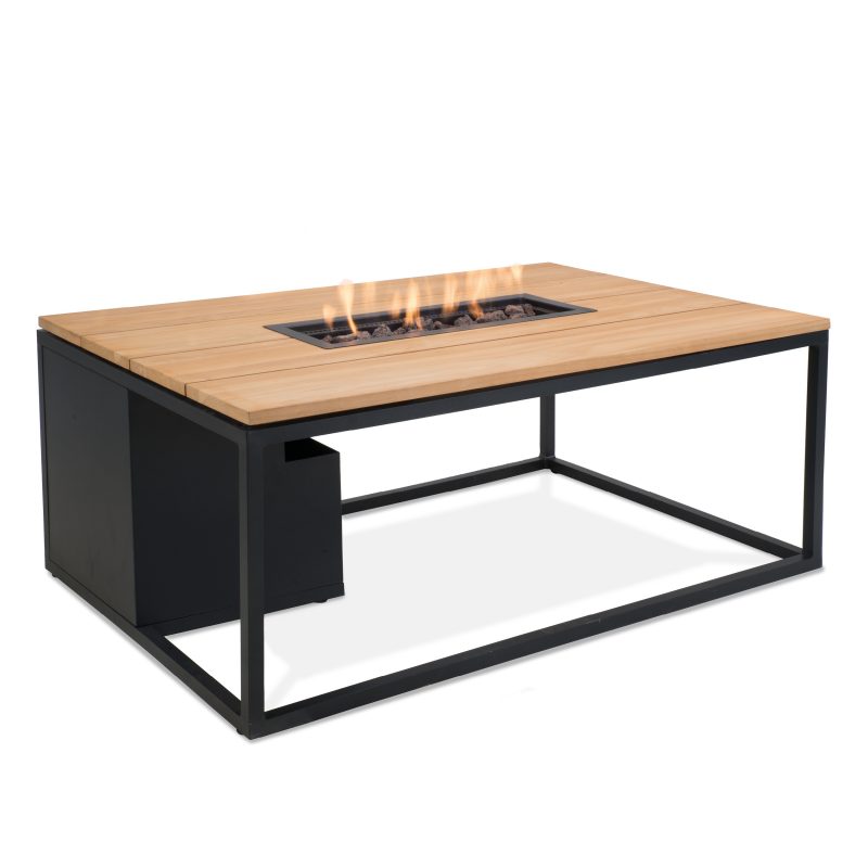 Cosiloft vuurtafel 120 x 80 cm. - black - teak