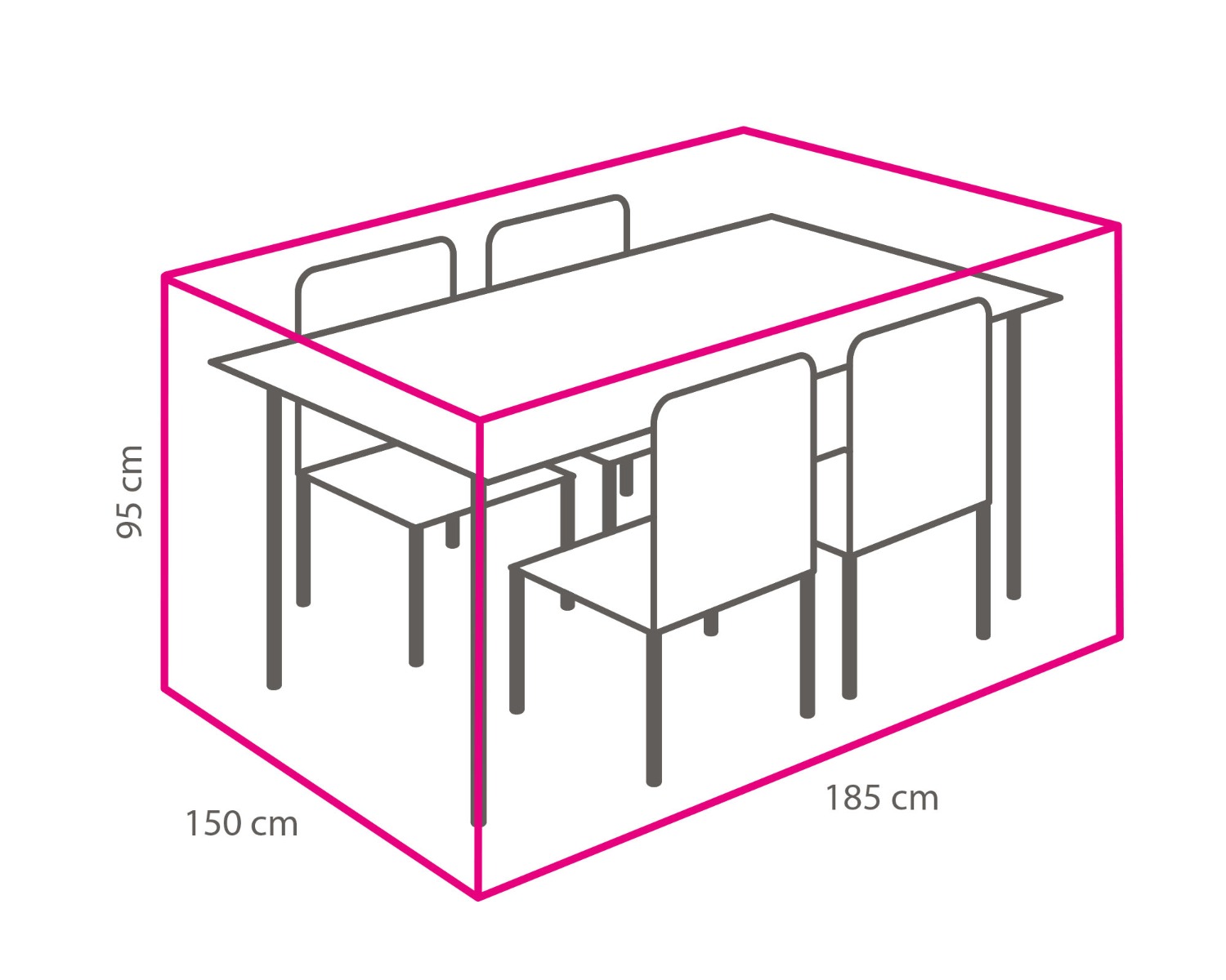 HNKDKJ Tuinmeubelhoezen, kubus, rotan set hoes - 175 x 55 x 80 cm (L x B x H), waterdicht, winddicht, anti-uv, zwaar belastbaar, 420D Oxford