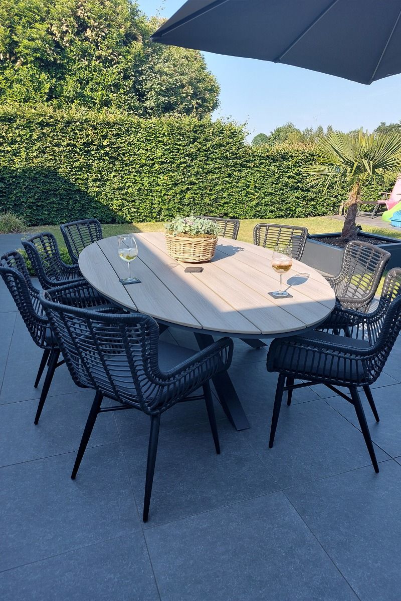 Ovale tuinset Jasmine - Black / Garden Impressions Edison 280x140
