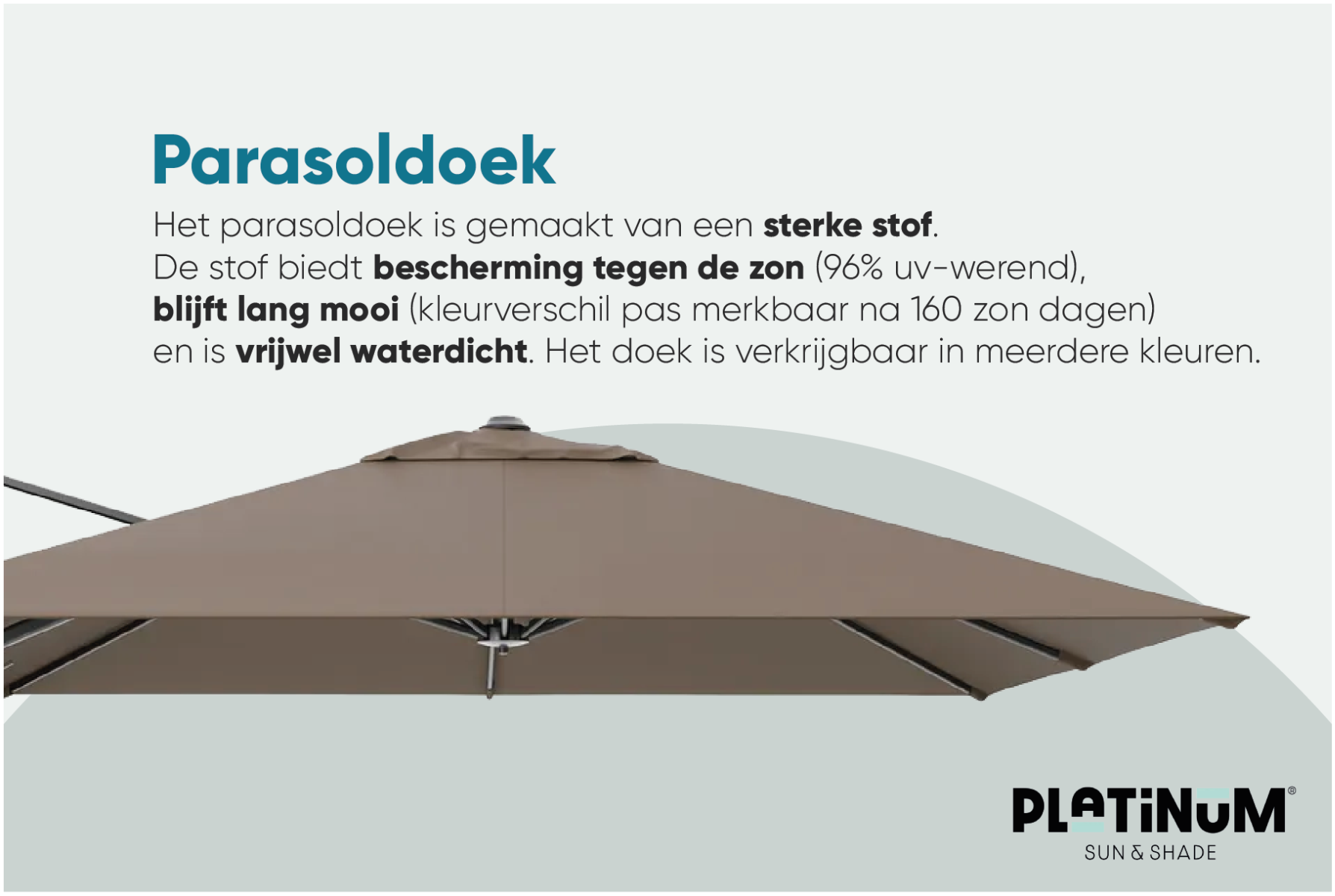 Platinum Voyager Vierkanten Zweefparasol T2 2,7x2,7 m. - Light Grey