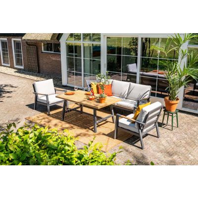 GI Elati lounge-dining set (4-delig) - Carbon Black/Zand