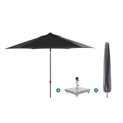 4SO Oasis stokparasol 300 cm. - Antraciet Sevilla voet en hoes