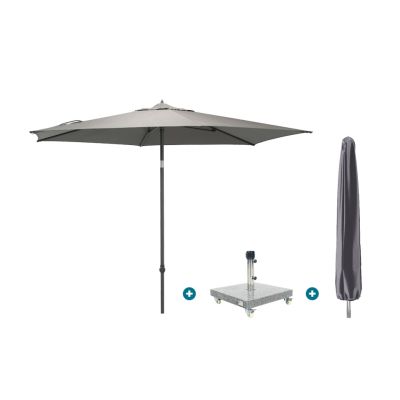 4SO Azzurro stokparasol 300 cm. - Charcoal Sevilla voet en hoes