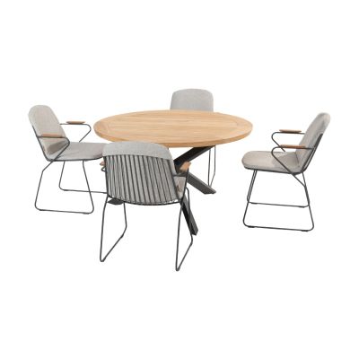 4 Seasons Veneto/Prado ronde tuinset - Ø130 cm. - stapelbaar OP=OP