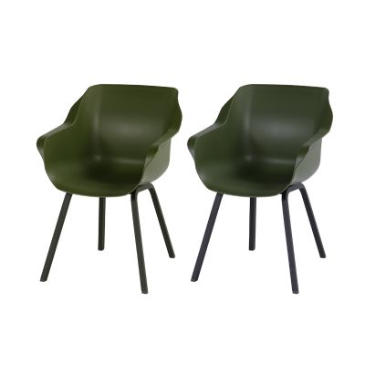Set van 2 - Hartman Sophie Element dining armstoel - Moss groen
