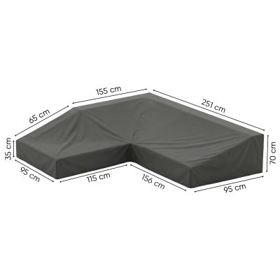 L-vormige loungesethoes 210x251x70x95 cm. - Links (Savannah)