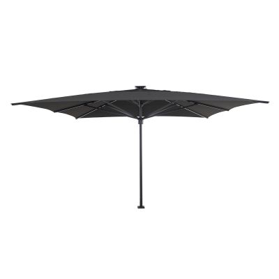 Perfect Shadow Atlas Telescope Stokparasol Pro met LED verlichting 4x4 m. - Antraciet/Ash Black