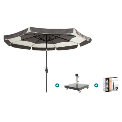 Hartman Tubb stokparasol Ø300 cm. - Donkergrijs met Granada voet en hoes
