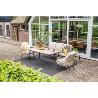 GI Allasio naturel rope lounge-/diningset (4-dlg)