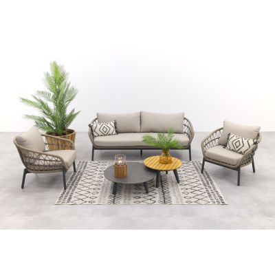 Julia stoel bank loungeset - 5-delig - antraciet