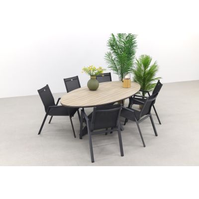 Hartman Napoli stapelbaar/GI Edison 220x115 cm. - ovale tuinset