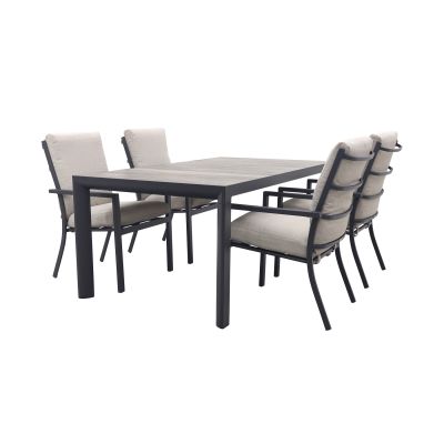 GI Sergio/Kings 4-persoons dining tuinset 180x100 cm. - Antraciet/Zand