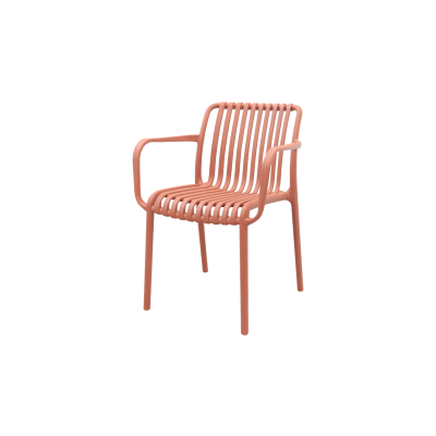 Stripe stapelbare tuinstoel - Terracotta