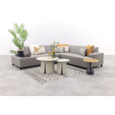 Malaga/Velora cream - hoekbank loungeset chaise longue - taupe