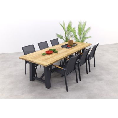 Utah/Keltex tuinset-teak/aluminium-antraciet-265x101 cm.