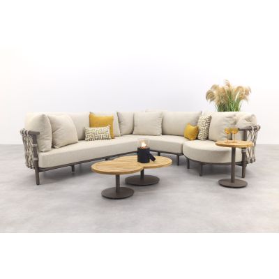4 Seasons Ezra/Volta modulaire loungeset met 3-delige tafelset - Latte/Terre