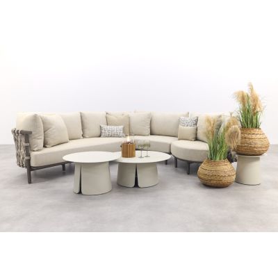4 Seasons Ezra/Velora modulaire loungeset met 3-delige tafelset - Latte/Terre