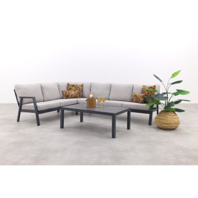 Viento/Atlanta L-vorm loungeset links/rechts opstelbaar- Royal Grey/Antraciet