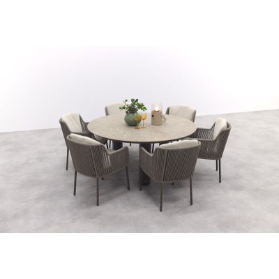 4 Seasons Bernini/Arizona ronde tuinset Ø160 cm. - zand/terre
