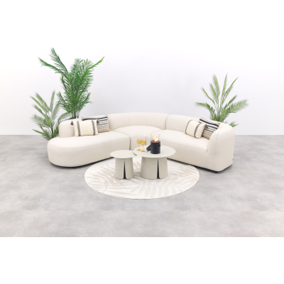 Madeira/Velora ronde loungeset rechts - Naturel Sunbrella/Cream