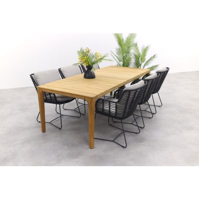 4 Seasons Fabrice - antraciet / Liam tuinset - 240x100 cm.