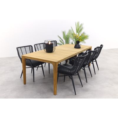 Jasmine - Black / Liam tuinset - 240x100 cm.