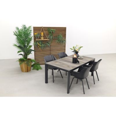 Hartman Sophie Xerix/Kings 4-persoons dining tuinset 180x100 cm. - Antraciet
