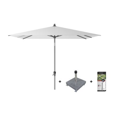Platinum Riva stokparasol 2.5x2.5 - White met voet en hoes