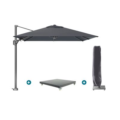 Platinum Voyager zweefparasol T2 2,7x2,7 m. - Faded Black met Marbella voet en hoes