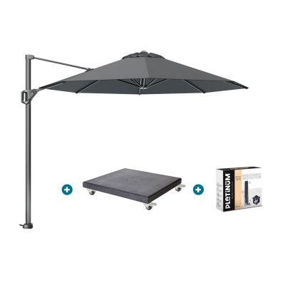 Platinum Voyager ronde zweefparasol T1 3 m. - Antraciet met Marbella voet en hoes