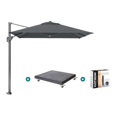 Platinum Voyager zweefparasol T1 2.5x2.5 m. - Antraciet met Marbella voet en hoes
