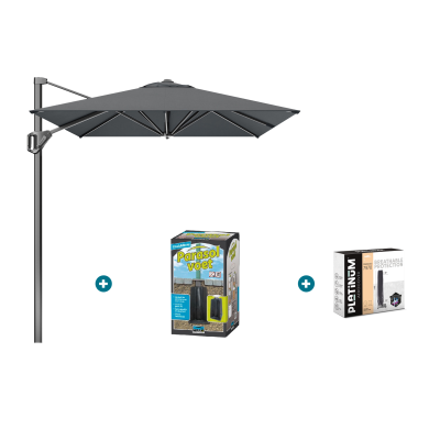 Platinum Voyager zweefparasol T1 3x2 m. - Antraciet met ingraafvoet en hoes