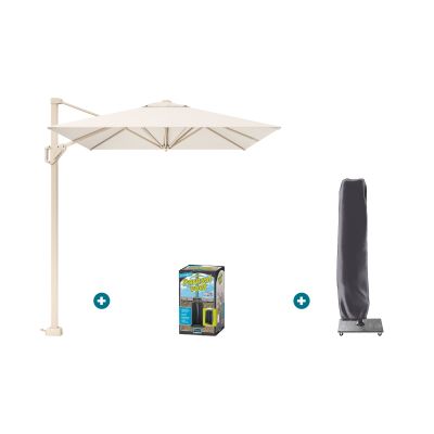 Platinum Voyager zweefparasol T1 2,5x2,5 m. - Sand Ivory met ingraafvoet en hoes