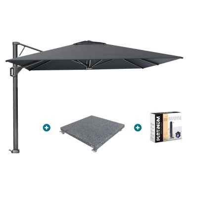 Platinum Beaufort Premium 3,2x3,2 m - Faded Black met voet en hoes