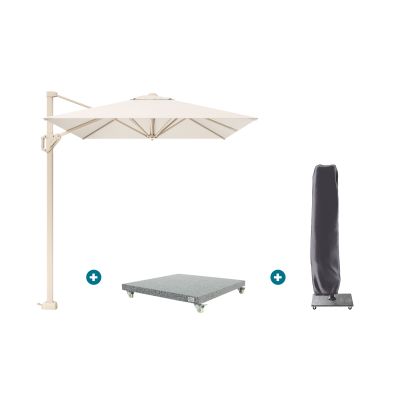 Platinum Voyager zweefparasol T1 3x2 m. - Sand Ivory met voet en hoes