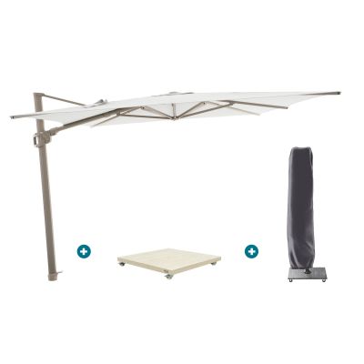 Perfect Shadow Ultra Eclipse Zweefparasol - 3x3m. - Latte/Soft Sand met Murcia voet en hoes
