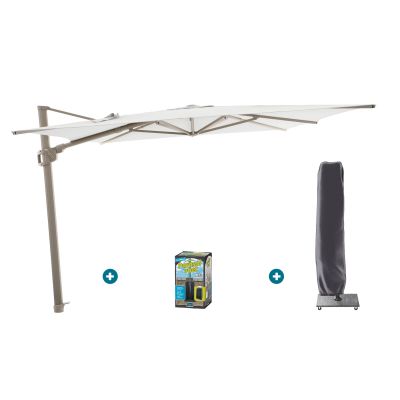 Perfect Shadow Ultra Eclipse Zweefparasol - 3x3m. - Latte/Soft Sand met ingraafvoet en hoes