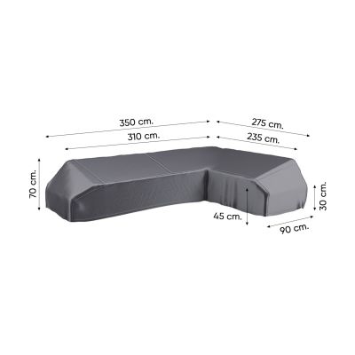 Platinum Aerocover platform loungesethoes 350x275 cm - Rechts
