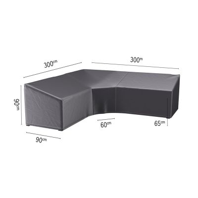 Platinum Aerocover loungesethoes 300x300x90x65 cm - L-vorm trapeze