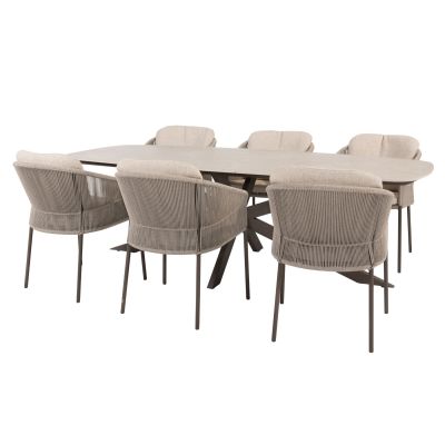 Taste Florence/Prado 6-persoons Deens ovale tuinset 240x105 cm. - Terre